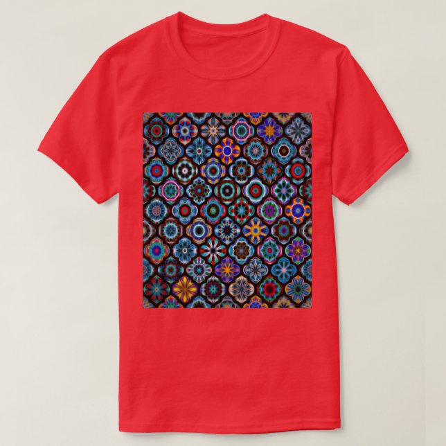 Camiseta Moroccan tile glowing pattern (Frente do Design)