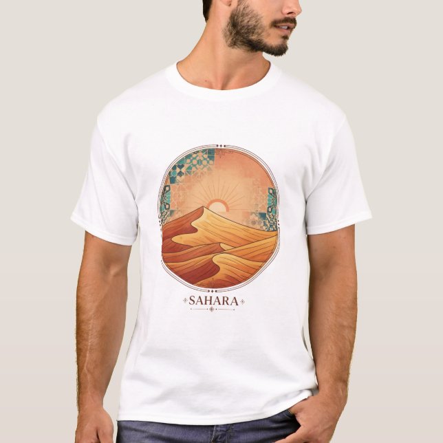 Camiseta Moroccan Zellij Desert Sunset T-Shirt (Frente)