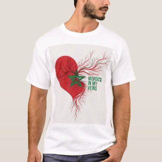 Camiseta Morocco in My Veins . Moroccan Flag Pride & Identi
