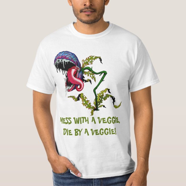 CAMISETA MORRA POR UM VEGETARIANO: PLANTA CARNÍVORA (Frente)