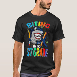 Camiseta Morrendo Na Classe 1rua De Tubarão De Volta À Esco