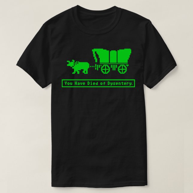 Camiseta Morreu de Disenteria em Oregon Trail Hat (Frente do Design)