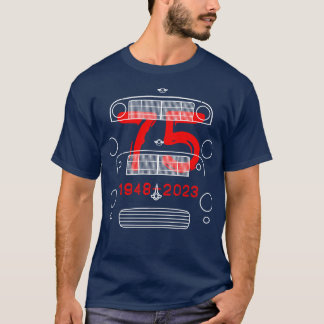 Camiseta Morris carros clássicos evolução 75 anos e anos