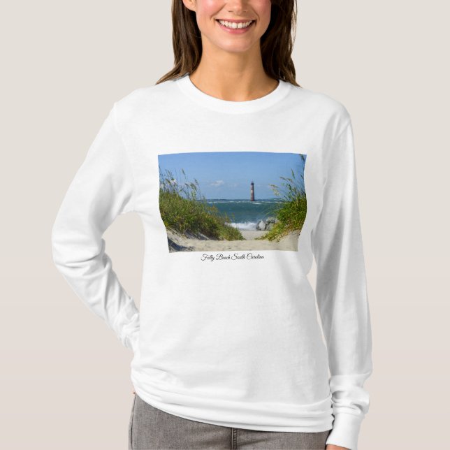 Camiseta Morris Island Lighthouse Walkway Long Sleeve T-Shi (Frente)