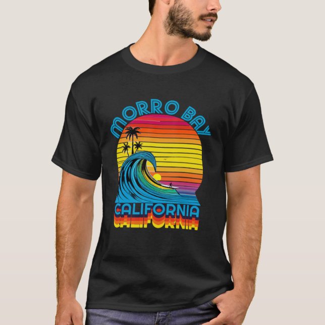 Camiseta Morro Bay California Retro Throwback Surf & Beach  (Frente)