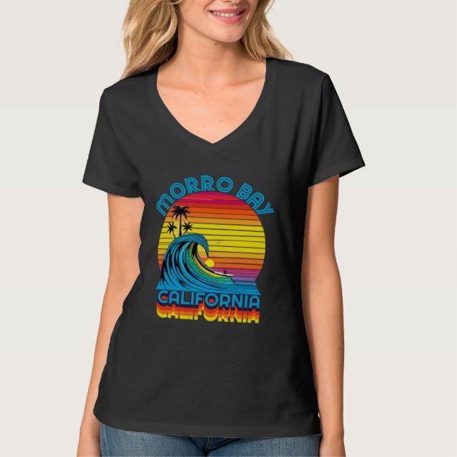 Camiseta Morro Bay California Retro Throwback Surf & Beach  (Frente)