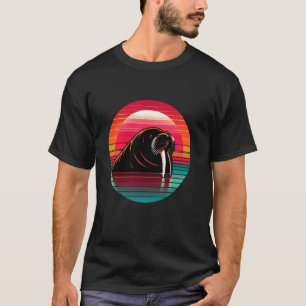 Camiseta Morsa Silhueta Retro Zoológico Oceano Mar Animal M