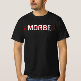 Camiseta MORSE SOS - Design de Código de Sinal Vermelho