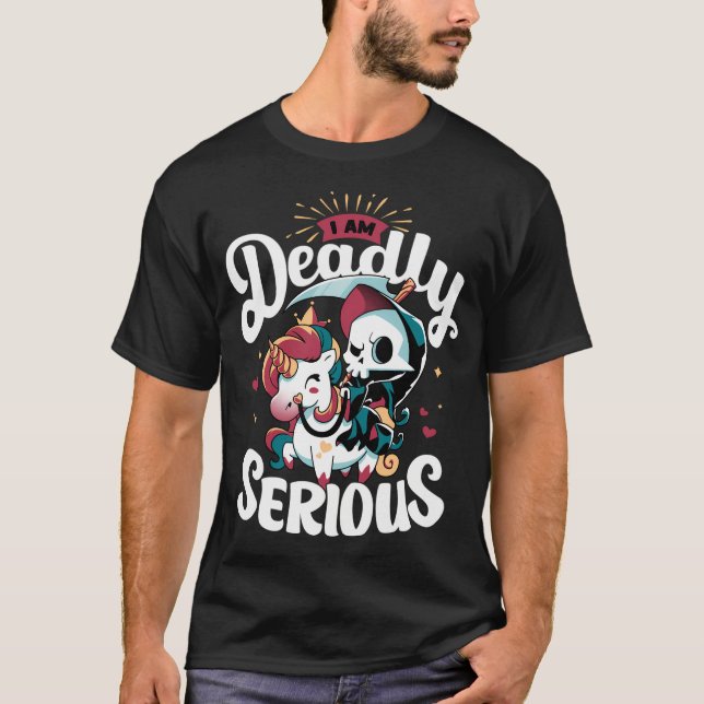 Camiseta Mortal - O Unicórnio Da Grim Reaper (Frente)