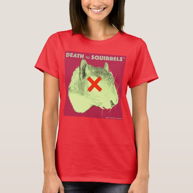 Camiseta MORTE A SQUIRRELS™ t-shirt2 vermelho escuro (Frente)