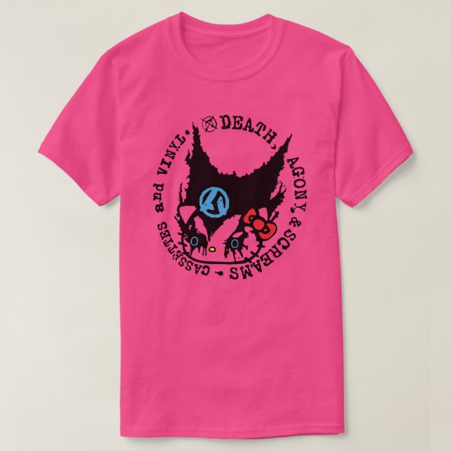 Camiseta Morte, Agonia e Gritares Cassetes e Vinil (Frente do Design)