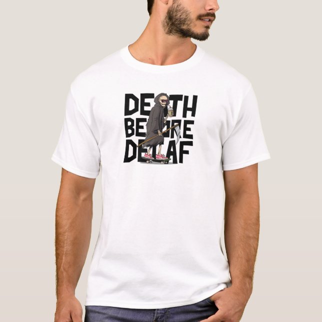 Camiseta Morte Antes de Descafeinado (Frente)