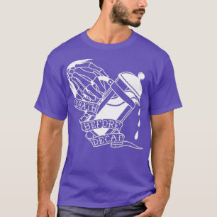 Camiseta Morte Antes do Decaf Tattoo art Estilo Café