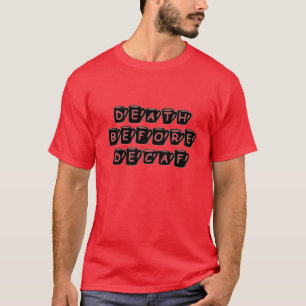 Camiseta Morte antes do t-shirt do humor do café do Decaf