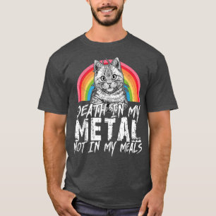 Camiseta Morte De Gato Satânico Em Meu Metal Não Em Minhas