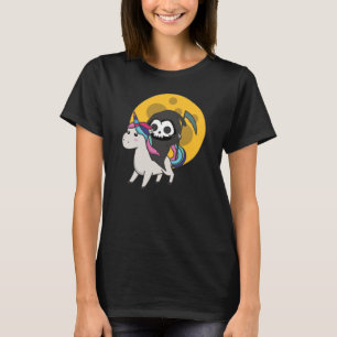 Camiseta Morte Dirigindo Unicorn Funny Unicorn Lua