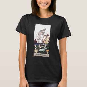 Camiseta Morte Do Esqueleto Estético Do Cartão Tarot Emocio