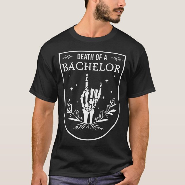 Camiseta Morte Do Solteiro Padrinho de casamento Gótico Hal (Frente)