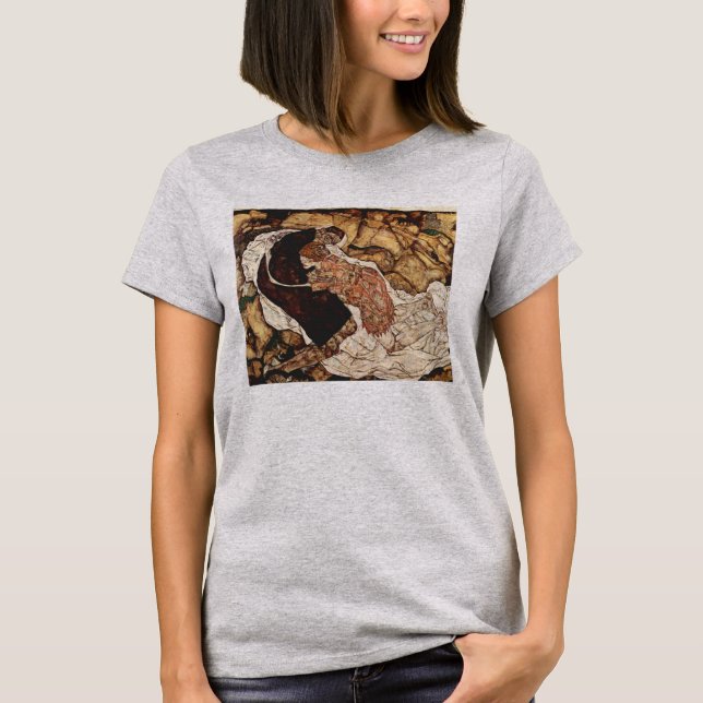 Camiseta Morte e donzela por Egon Schiele (Frente)