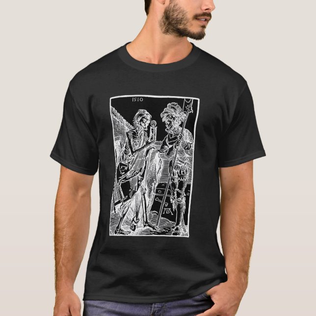 Camiseta Morte e Landsknecht por Albrecht Durer (1510) (Frente)
