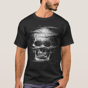Camiseta Morte Enganada: Design de Caveira em Modo Glitch