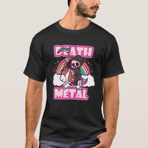 Camiseta Morte Metal Grim Reaper Dirigindo Um Mus Metálico