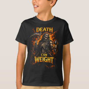 Camiseta Morte Não Pode Pesar Caveira Ceifador Sombrio Engr