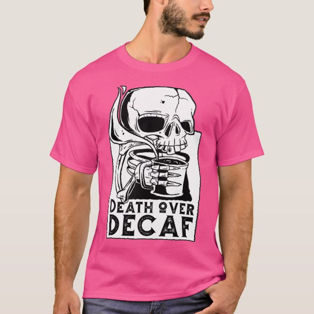 Camiseta morte sobre decaf esqueleton café esqueleto esquec (Frente)