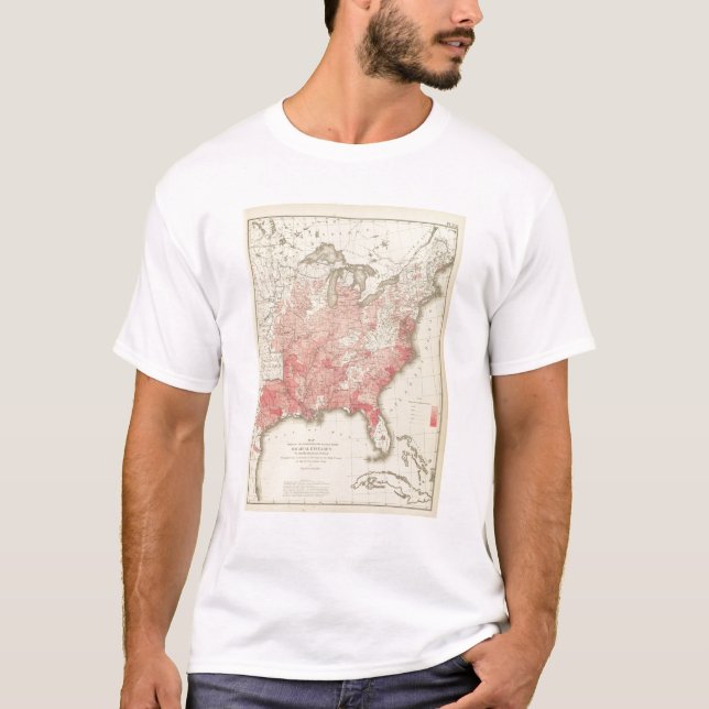 Camiseta Mortes Malarial, litografia estatística dos E.U. (Frente)