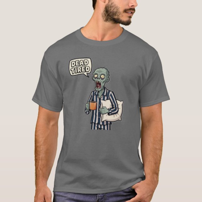 Camiseta Morto Cansado Zombie Halloween (Frente)