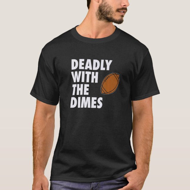 Camiseta Morto com a ofensa do Dimes Football Quarterback (Frente)