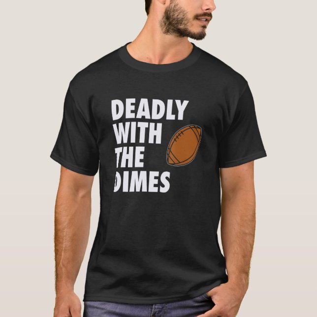 Camiseta Morto com a ofensa do Dimes Football Quarterback (Frente)