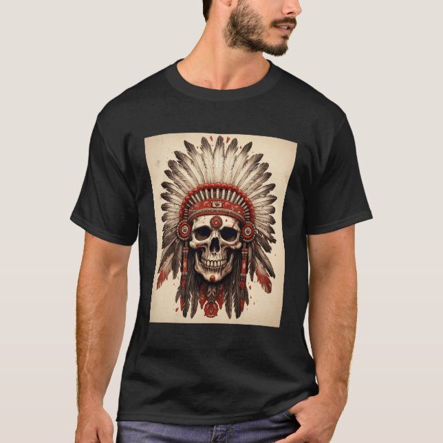 Camiseta Morto Crânio Indiano Do Morto (Frente)