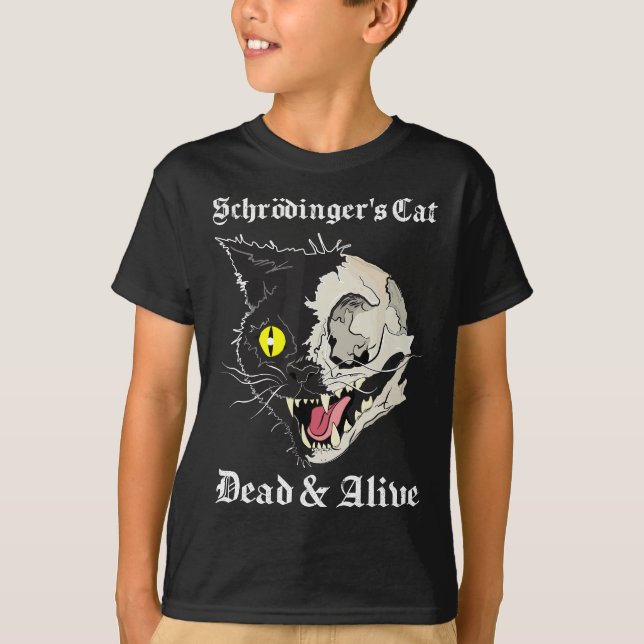 Camiseta Morto de Gato Negro de Schrodinger e Parada Quânti (Frente)