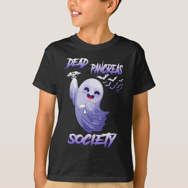 Camiseta Morto de Sensibilização do Diabetes Pancreias Soci (Frente)