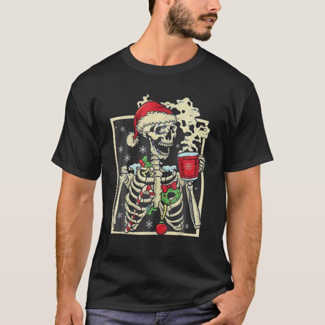 Camiseta Morto Dentro de Skeleton Xmas Caveira Cristã Sarcá (Frente)