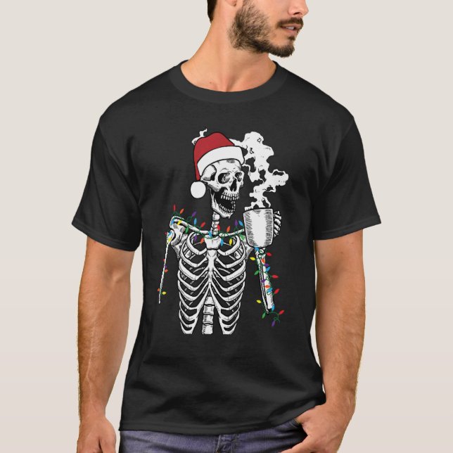 Camiseta Morto Mas Jolly AF Skeleton Natal Engraçado (Frente)