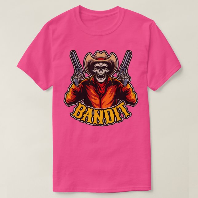 Camiseta Morto Motif Halloween Cowboy Com Crânio (Frente do Design)