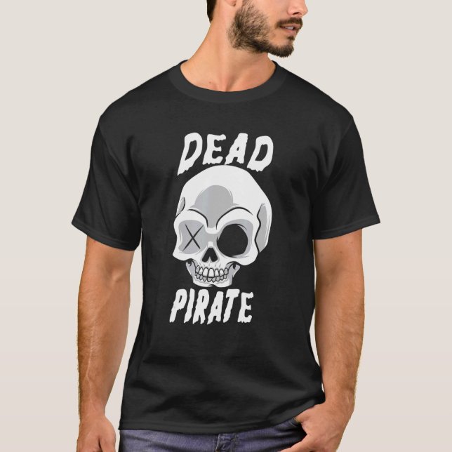 Camiseta Morto Pirata Caveira Skeleton Cabeça Pirata Navio  (Frente)