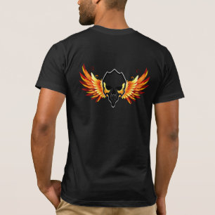 Camiseta Morto Retrorna Queimando esqueleto Caveira na asa