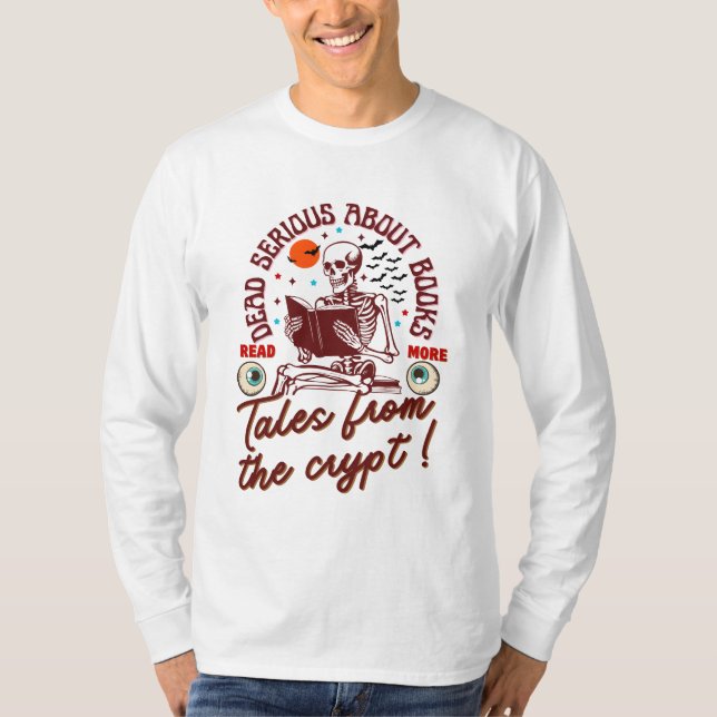 Camiseta Morto Sério Sobre Livros: Conversações Da Criptogr (Frente)
