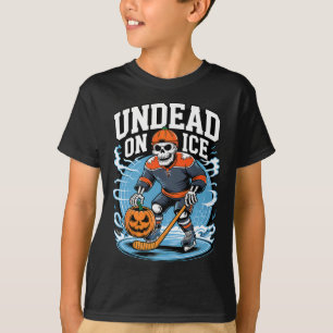 Camiseta Mortos-Vivos No Gelo Esqueletos Engraçados de Hóqu