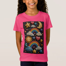 Camiseta Mosaico 3D Arco-Íris Sonhos