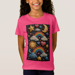 Camiseta Mosaico 3D Arco-Íris Sonhos