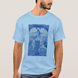 Camiseta Mosaico azulejo azul de Jesus, Portugal