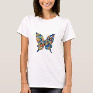 Camiseta Mosaico Colorido da Borboleta