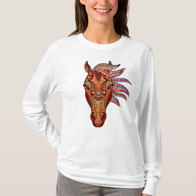 Camiseta Mosaico de joia de cavalo (Frente)