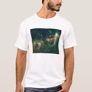 Camiseta Mosaico infravermelho das nebulosas do Coração e d