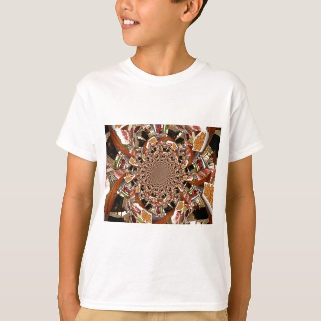Camiseta Mosaico Mesmerizante de Cores Sushi Brown (Frente)