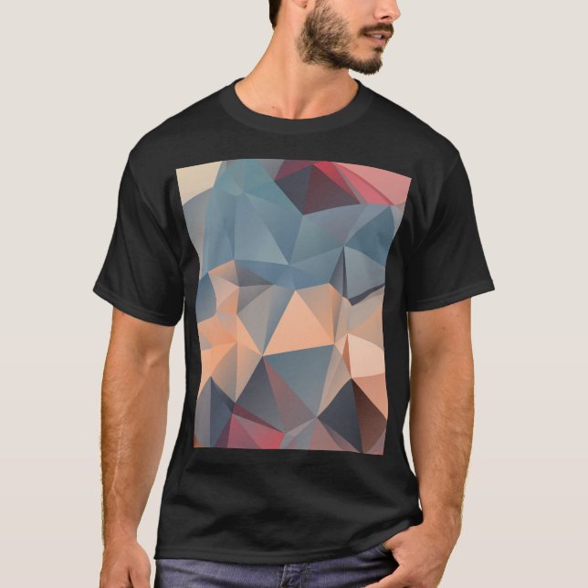 Camiseta Mosaico Poligonal: Elegância Geométrica Criativa. (Frente)
